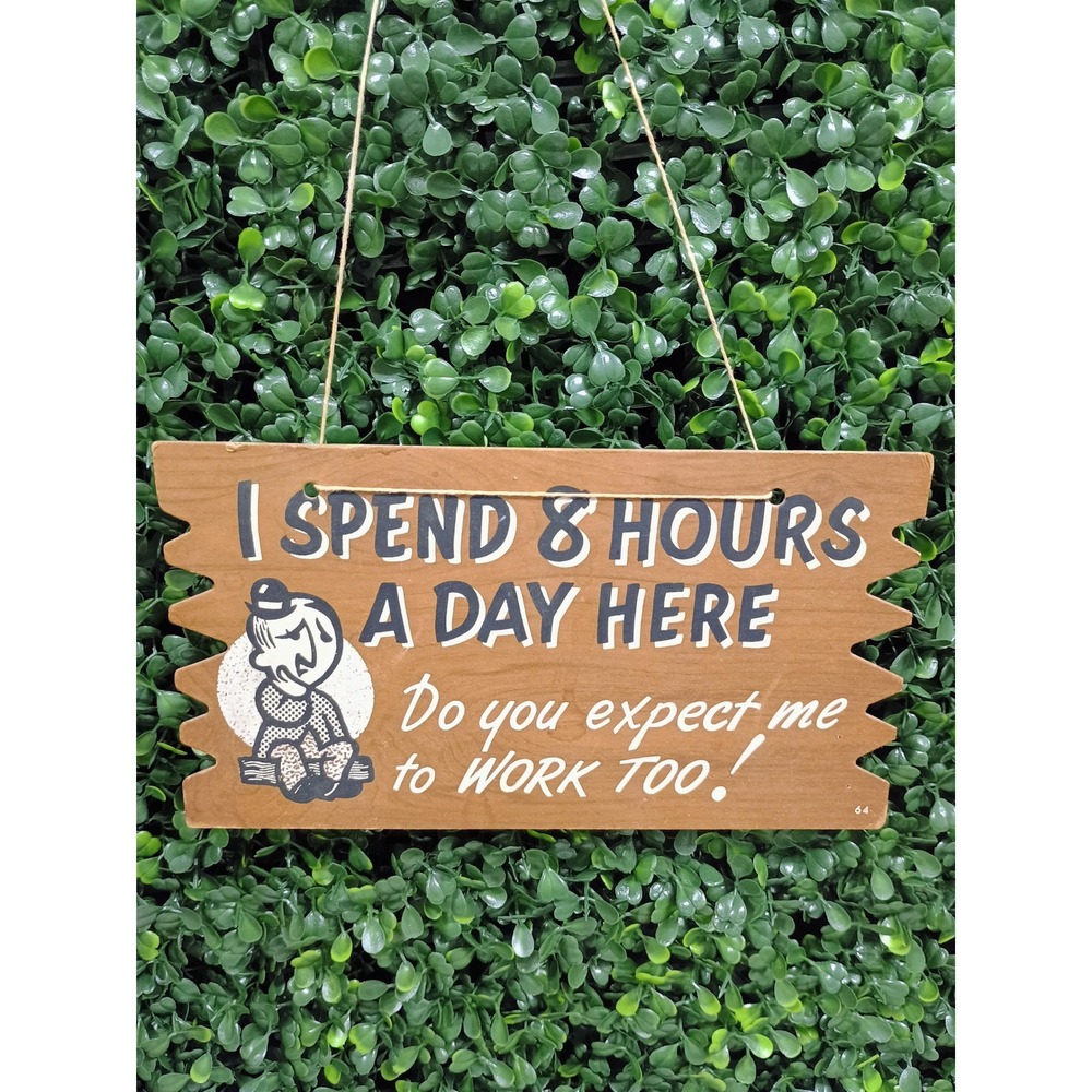 Vintage 1957 Plak Kard Humorous Office Sign Postcard Work Humor Racine Wisconsin